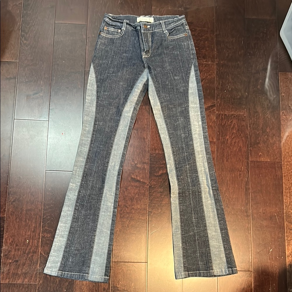 Pewter vintage Two-Tone Denim Jeans